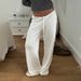 Autumn Foreign Trade Women's Basic Solid Color Ribbed Low Waist Tie Casual Draped Loose Lazy Style Hot Girl Long Pants_ecoleips.com