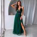 Women’s Clothing Fashion Summer New Solid Color Sexy Suspender Slit Wide Skirt Dress_ecoleips.com