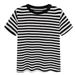 Lazy Style Striped Stylish Age-Reducing Pure Cotton Short-Sleeve Top Summer Chic Color-Block Korean Version T-Shirt For_ecoleips.com