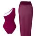 Elegant One-Piece Swimsuit for Women Slimming Retro High Cut Leg Conservative Coverage_ecoleips.com