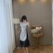 Vacation-style T-shirt Polka Dot Dress, Women's Summer With A Strong Sense Of Verticality, Plus-size Short-sleeved_ecoleips.com