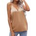 Cross-border Silk Satin Sevess Spaghetti Strap Tank Top, New European And American Sty V-neck Sexy Non-silk_ecoleips.com