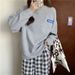 European American Style Real Shot Waffle Knit Sweatshirt For Women, Round Neck, Plus Size, Loose Fit, New Spring And_ecoleips.com