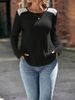 Aria Basics Aria Basics Cross-border European American Women's Fashion New Autumn And Winter Round-neck Ribbed Brushed Lace Long-sleeve_ecoleips.com