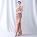 oreign Trade New Product Hand Beaded Velvet Bottom Sequin Dinner Party Annual Meeting Wedding Evening Dress_ecoleips.com