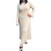 Women's Slim Fit Knit Dress American Style Casual Elegant Fashion Thin Suitable For Summer Regular Size_ecoleips.com