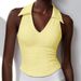 's Best-selling Y2K Clothing: European And American Women's Sexy Ribbed Knitted Tank Top With A Turn-down Collar,_ecoleips.com