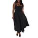 Elegant Solid Color Sleeveless Midi Dress With Adjustable Straps - Slim Fit Summer Dress For Women_ecoleips.com