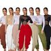 TW795 Women's Solid Color Flower Bud Casual Pants Sexy Urban Multi Fold Independent Station Casual Bottoms_ecoleips.com