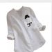 Women's Top, Cotton And Linen Print, Long Sleeves, Plus Size Casual Loose Shirt_ecoleips.com
