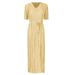 Women's Clothing Original Design Solid Color Splicing Medium And Long Loose Pleated Light Dress_ecoleips.com