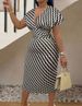 Women's Clothing V Neck High Waist Skirt One Piece_ecoleips.com