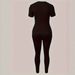 Women's Clothing Fashion T-Shirt And Pants Set Short Sleeved Tight Fit Casual Clothing American Style_ecoleips.com