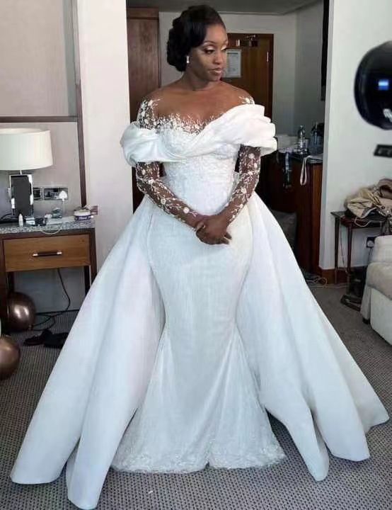 Women's Clothing Bride Wedding Dress Mermaid Wedding Dress Fishtail Skirt Detachable Tail_ecoleips.com