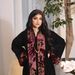 Luxury Velvet Jalabiya Dress – Gold Embroidered Abaya With Leather Accents | Elegant Muslim Evening Gown (Deep Red) – S/M_ecoleips.com