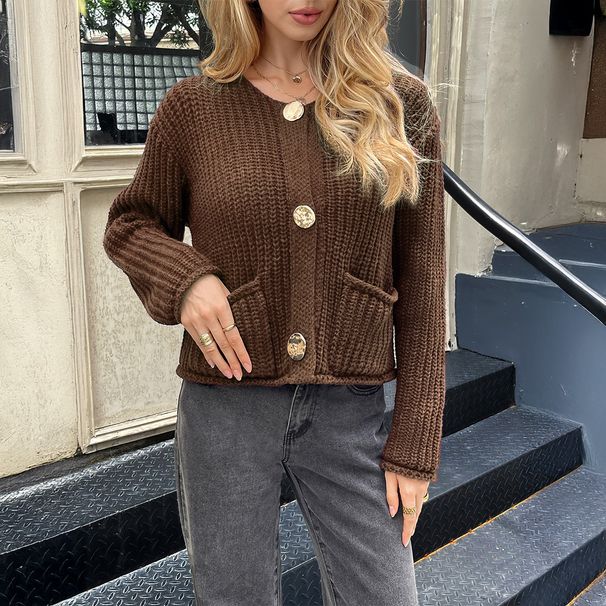 Diyun European And American Style Casual Vacation High-end Woolen Long-sleeve Shirt Sweater Women's Fashion 2025 Autumn_ecoleips.com