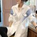 Women's Clothing Commuter Fashion Design Sense All Match Temperament Lapel Long Sleeve Shirt Women_ecoleips.com
