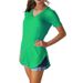 Aria Basics Aria Basics Cross-border Supply European And American Plus-size Women's Loose Tops Summer Solid Color V-neck_ecoleips.com