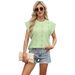 2025 Spring/Summer New Round Neck Loose Short Sleeve T-shirt Jacquard Top Vest For Women_ecoleips.com