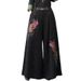 2025 Autumn Collection Women's Cotton-Linen Jacquard Wide-Leg Pants, Ethnic Style, Vintage Embroidery, Elastic Waist,_ecoleips.com