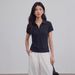 V-neck Polo Shirt With A New Stylish Design, Slimming Solid Color Women's T-shirt, Casual Fashionable, Versatile And_ecoleips.com