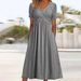 Women's Clothing Summer New Short Sleeved Dress Women's Clothing Personality Dress V Neck_ecoleips.com