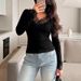 Women's Long Sleeved Base Shirt Top Lace Patchwork V Neck European American Style Sweet Fresh Autumn Clothing_ecoleips.com