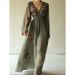 Elegant 3D Print Maxi Dress V-Neck Long Sleeve Flowy Chiffon A-Line Women's Casual Party Long Dress_ecoleips.com