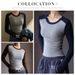 Women's High Quality Pure Cotton Long Sleeve round Neck T-Shirt Color Blocked Raglan Sleeve Base Shirt Slimming Autumn Inner Layer Popular Top_ecoleips.com