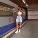 Women's Clothing Summer Street High Elastic High Waist Shorts Ripped Denim Shorts_ecoleips.com