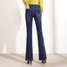 Women's Clothing High Waist Winter New Velvet Warm And Comfortable Bell Bottom Pants Embroidered Large Size Jeans_ecoleips.com