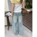 ICC Early Spring New Vintage Distressed Wide-leg Jeans For Women, High Street Style, Guangzhou Thirteen Lines 10736_ecoleips.com
