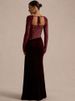 JULISSA MO Patchwork Lace Sexy High Slit Maxi Dress Women Long Sleeve Square Collar Dress Spring New Elegant Party Evening Dress_ecoleips.com