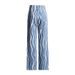 Women's Clothing Personalized Wave Denim Suit For Women New Short Slim Jacket + High Waist Straight Pants Advanced Two Piece Suit_ecoleips.com