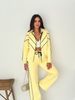 Women's Casual Street Style Set Long Sleeved Collared Cardigan Elastic Fit Pants Two Piece Outfit_ecoleips.com