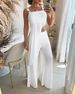 Women's Clothing New Products Spring And Summer White Irregular Long Suspender Suit Straight Pants_ecoleips.com