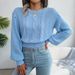 Aria Basics Aria Basics Ins Style Real Shot Autumn Winter European American Casual Braided Lantern Sleeve Waist-Cinching Knitted Sweater_ecoleips.com