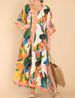 Women’s Clothing Shirt Dress, Fashionable And Casual, Large Size Loose Long Skirt, Printed Dress_ecoleips.com