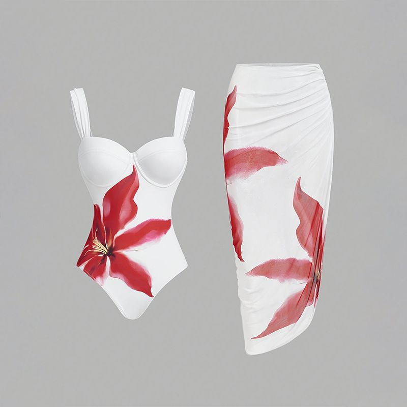 Swimsuit Women New Positioning Printing Sexy Beach Skirt Bikini Hot Spring Swimsuit Suit_ecoleips.com