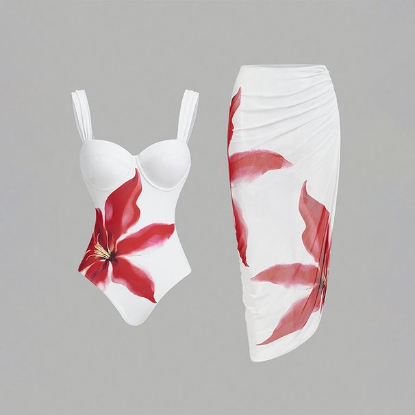 Swimsuit Women New Positioning Printing Sexy Beach Skirt Bikini Hot Spring Swimsuit Suit_ecoleips.com