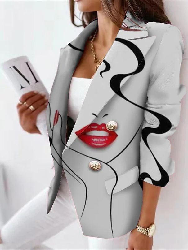Nw Fashion Xquisit Printd Suit Jackt, Long-slvd, Europan Amrican Styl, Lgant, Dlicat, Casual And_ecoleips.com