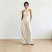 Summer New Style Women's Off-Shoulder Sleeveless Jumpsuit Wide Leg Halter Woven Striped Solid Color Elegant Romper_ecoleips.com