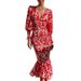 Spring Women's V-Neck Elegant Socialite Mermaid Waist-Pencil Dress_ecoleips.com