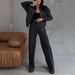 Women's Casual Zip-Up Jacket & Wide Leg Pants Set - Autumn Winter Fashion Two-Piece Outfit For Daily Wear & Office_ecoleips.com