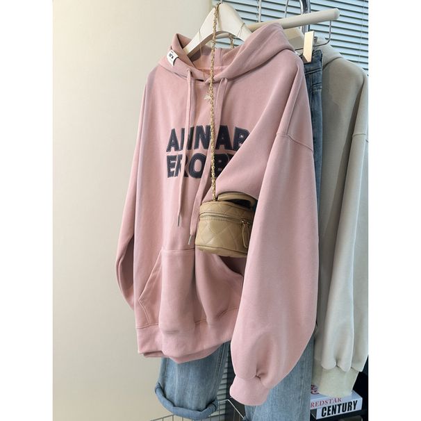 Real Shot Of Foreign Trade Heavy-duty Letter Embroidery Hooded Sweatshirt For Women, Spring And Autumn 2024 New Thin_ecoleips.com