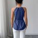 2026 European And American Hot Girl Style Halter Neck Sleeveless Slim Fit Solid Color Cross Casual_ecoleips.com