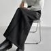 Talenza Vintage Patchwork Skirt Long Women's Black High Waist Slit PU Leather Skirt Spring High Street Elegant Female Long Skirt_ecoleips.com