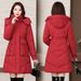 Women's Winter Long Coat With Horn Buttons - Thickened Cotton Padded Jacket For Middle-Aged Women, Elegant And Warm Outerwear_ecoleips.com
