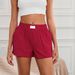 Loungewear Shorts For Women Summer Y2K Aesthetic Solid Elastic Waist Wide Leg Pajamas Boxers Casual Shorts With Pockets_ecoleips.com