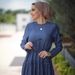 Women's Clothing Long Sleeve Round Neck Washed Denim Dress Casual Long Skirt_ecoleips.com